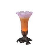 Victorian Pond Lily Amber/Purple Accent Lamps - Meyda 11295