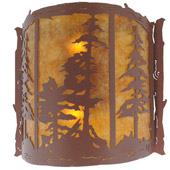 Rustic Tall Pines Wall Sconce - Meyda 113012