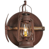Rustic Miners Lantern Wall Sconce - Meyda 114829