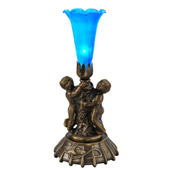 Victorian Pond Lily Cherub Blue Accent Lamp - Meyda 11533