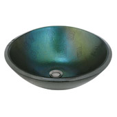 Contemporary Fiddleheads Custom Fused Glass Vessel Sink Bowl - Meyda 115705