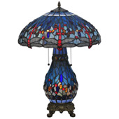 Tiffany Hanginghead Dragonfly Table Lamp - Meyda 118840