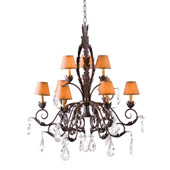 Country French 36" Wide 10 Light Two Tier Chandelier - Meyda 119077