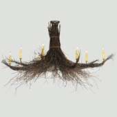 Rustic Twigs Eight Light Oblong Chandelier - Meyda 122112