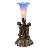 Victorian Pond Lily Cherub Pink/Blue Accent Lamp - Meyda 12454