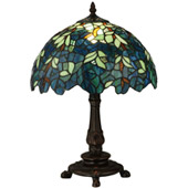 Tiffany Nightfall Wisteria Accent Lamp - Meyda 124813