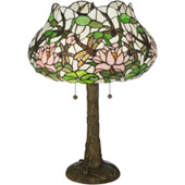 Tiffany Dragonfly Flower Table Lamp - Meyda 125091