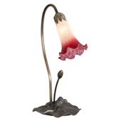Victorian Pond Lily Pink/White Accent Lamp - Meyda 12517