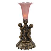 Victorian Pond Lily Cherub Pink Accent Lamp - Meyda 12522