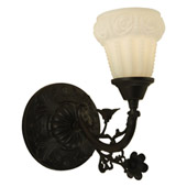 Victorian White Puffy Rose Wall Sconce - Meyda 126018