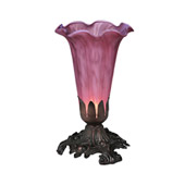 Pond Lily 7" High Lavender Accent Lamp - Meyda 13502