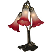 Victorian Pond Lily Pink/White Accent Lamp - Meyda 13593