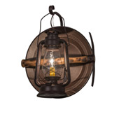 Rustic Miner's Lantern 14.5"W Wall Sconce - Meyda 136391