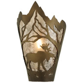 Rustic Moose At Dawn Right Wall Sconce - Meyda 136672