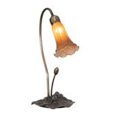 Victorian Pond Lily 16" High Amber Accent Lamp - Meyda 13703