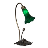 Victorian Pond Lily 16" High Green Accent Lamp - Meyda 13716