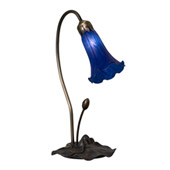 Victorian Pond Lily 16" High BLue Accent Lamp - Meyda 13739