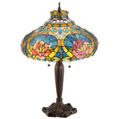 Tiffany Dragonfly Rose Table Lamp - Meyda 138108