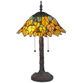 Tiffany Follaje Table Lamp - Meyda 139603