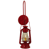 Rustic Miners Lantern Red Wall Sconce - Meyda 139699
