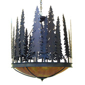 Rustic Tall Pines 30" Wide Inverted Pendant - Meyda 140717