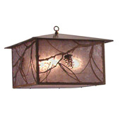 Rustic Pinecone Lantern Hanging Pendant - Meyda Tiffany 14116
