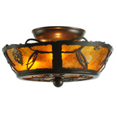 Rustic Whispering Pines Flush Mount Ceiling Fixture - Meyda 142266