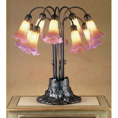 Victorian Pond Lily Amber/Purple  Table Lamp - Meyda 14429