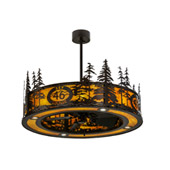 Rustic Personalized Tall Pines 45"W Custom Logo Up and Downlight LED Chandel-Air - Meyda 146112