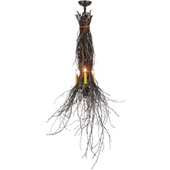 Rustic Twigs Pendant With Downlight - Meyda 147152