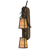Rustic Valley View Pine Branch 7.5"W 2 LT Wall Sconce - Meyda 151727