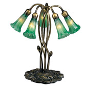 Victorian Pond Lily Green Accent Lamp - Meyda 15386
