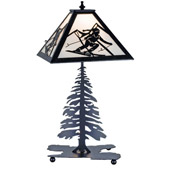 Rustic Skier Table Lamp - Meyda Tiffany 15425