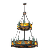 Rustic Tall Pines 55"W W/Up and Downlights Chandel-Air - Meyda 156087