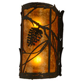 Rustic Whispering Pines 8" Wide Right Wall Sconce - Meyda 156617