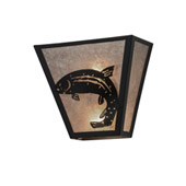 Rustic Leaping Trout 13"W Wall Sconce - Meyda 158828