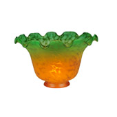 Fluted Bell 7"W Amber and Green Shade - Meyda 15915