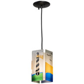 Contemporary Metro Fusion 7"W Lighthouse Quadrato Mini Pendant - Meyda 164112