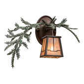 Rustic Valley View Pine Branch 16"W Left Wall Sconce - Meyda 164590