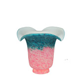 Fluted 5.5"W Pink and Teal Shade - Meyda 16731