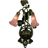 Victorian Pond Lily Cranberry Wall Sconce - Meyda 16787