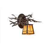 Rustic Valley View Pine Branch 16"W Left Wall Sconce - Meyda 170877