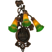 Victorian Pond Lily Amber/Green Wall Sconce - Meyda 17158
