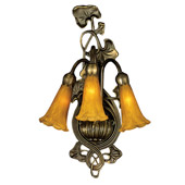 Victorian Pond Lily Amber Wall Sconce - Meyda 17191