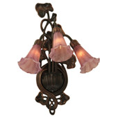Victorian Pond Lily Cranberry Wall Sconce - Meyda 17311