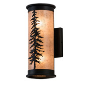 Rustic Tall Pine 5" Wide Wall Sconce - Meyda 173131