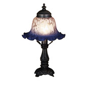Victorian Bell White & Blue Mini Lamp - Meyda 17507