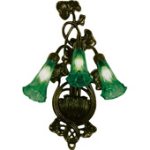 Victorian Pond Lily Green Wall Sconce - Meyda 17537