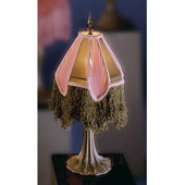 Victorian Arabesque Fabric With Fringe Mini Lamp - Meyda 17541