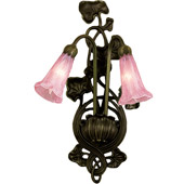 Victorian Pond Lily Pink Wall Sconce - Meyda 17552